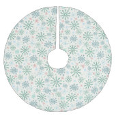 クリスマスレトロスノーフレークスパターンクリームまカスタムたは ブラッシュドポリエステルツリースカート (正面)