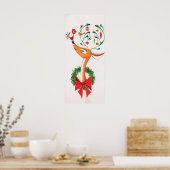 クリスマスレトロトインデナーホリデーヴィンテージポスター ポスター (キッチン)