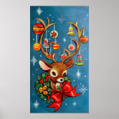 クリスマスレトロトインデナーホリデーヴィンテージポスター ポスター (正面)