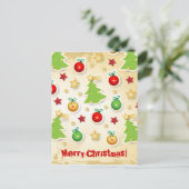 クリスマスレトロパターン、はがき シーズンポストカード (スタンド正面)