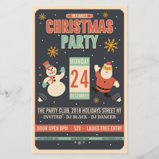 クリスマスレトロパーティーフライヤー (正面)