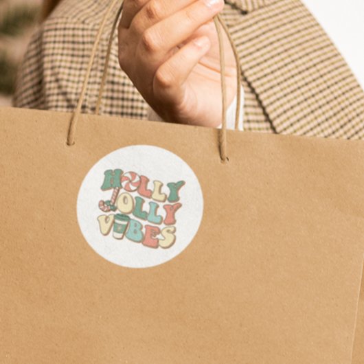 クリスマスレトロホリーすてきビベス ラウンドシール