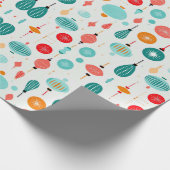 クリスマスレトロミッドセンチュリーモダンモダン ラッピングペーパー (角)