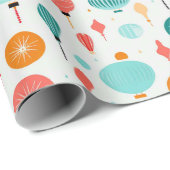 クリスマスレトロミッドセンチュリーモダンモダン ラッピングペーパー (ロールコーナー)