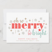 クリスマスレトロメリーの明るい写真 シーズンカード (正面)