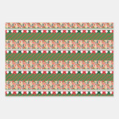 クリスマスレトロラッピング紙 ラッピングペーパーシート (正面)