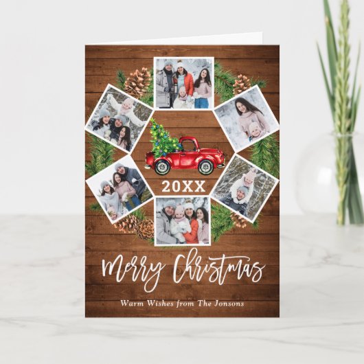 クリスマスレトロレッドファームトラックグリーティング6 PHOTO シーズンカード (正面)