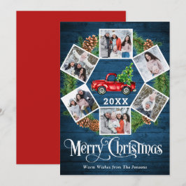 クリスマスレトロレッドファームトラックグリーティング6 PHOTO シーズンカード