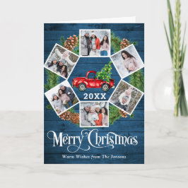 クリスマスレトロレッドファームトラックグリーティング6 PHOTO シーズンカード