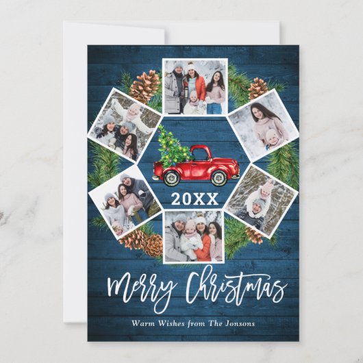 クリスマスレトロレッドファームトラックグリーティング6 PHOTO シーズンカード (正面)
