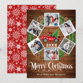 クリスマスレトロレッドファームトラックグリーティング6 PHOTO シーズンカード