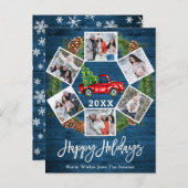 クリスマスレトロレッドファームトラックホリデーフォトカード ポストカード (正面/裏面)