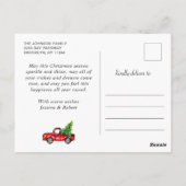 クリスマスレトロレッドファームトラックホリデー6写真 ポストカード (裏面)