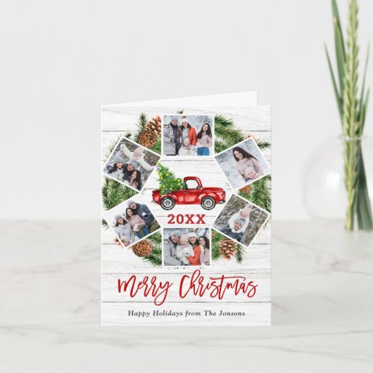 クリスマスレトロレッドファームトラックホリデーPHOTOカード シーズンカード (正面)