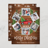クリスマスレトロレッドファームトラック6フォトカード ポストカード (正面/裏面)