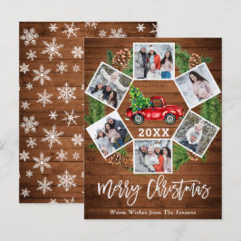 クリスマスレトロレッドファームトラック6フォトカード ポストカード