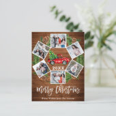 クリスマスレトロレッドファームトラック6フォトカード ポストカード (スタンド正面)