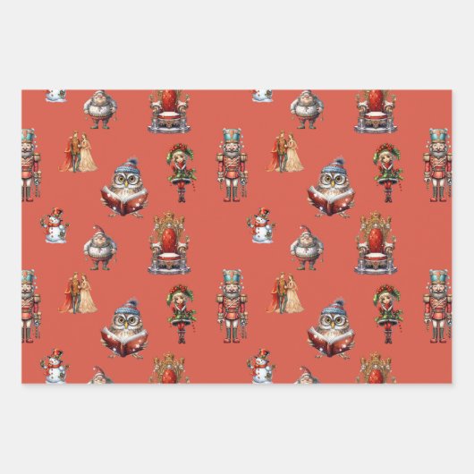 クリスマスレトロヴィンテドフェアヤコア ラッピングペーパーシート (正面)