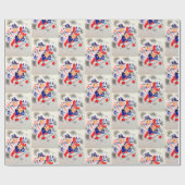 クリスマスレトロヴィンテージカップルパーティーラップ ラッピングペーパー (フラット)