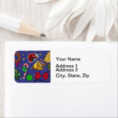 クリスマスレトロヴィンテージカラフルホリデーアート ラベル (インサイチュ)