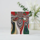 クリスマスレトロヴィンテージテクスチャ抽象芸術アートプリント シーズンポストカード (スタンド正面)