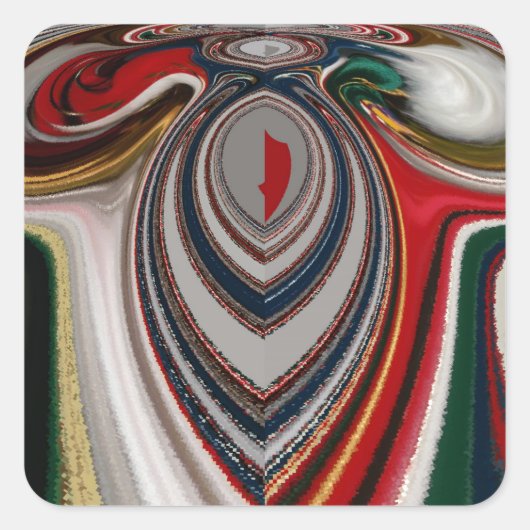 クリスマスレトロヴィンテージテクスチャ抽象芸術アートプリント スクエアシール (正面)