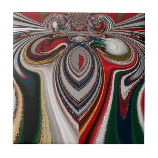 クリスマスレトロヴィンテージテクスチャ抽象芸術アートプリント タイル (正面)