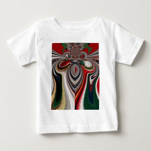 クリスマスレトロヴィンテージテクスチャ抽象芸術アートプリント ベビーTシャツ (正面)