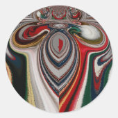 クリスマスレトロヴィンテージテクスチャ抽象芸術アートプリント ラウンドシール (正面)