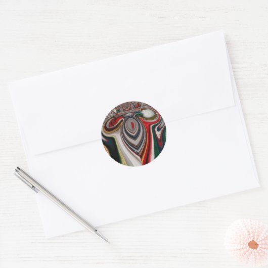 クリスマスレトロヴィンテージテクスチャ抽象芸術アートプリント ラウンドシール (封筒)