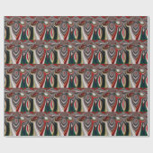 クリスマスレトロヴィンテージテクスチャ抽象芸術アートプリント ラッピングペーパー (フラット)