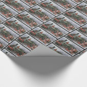 クリスマスレトロヴィンテージトレインサンタアンティーク ラッピングペーパー (角)