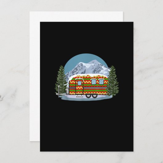 クリスマスレトロヴィンテージバケーションRvキャンプキャンパーフー 招待状 (正面/裏面)