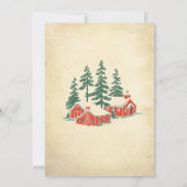 クリスマスレトロヴィンテージ素朴誕生日パーティー 招待状 (裏面)