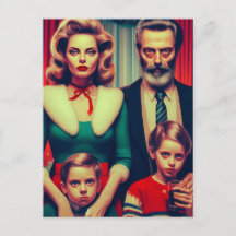 クリスマスレトロ不気味な家族ポートレート