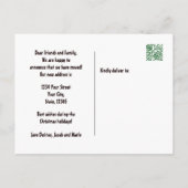 クリスマスレトロ素朴レッドトラック引っ越しました 案内ポストカード (裏面)