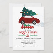 クリスマスレトロGroovy twins誕生日パーティー 招待状 (正面)