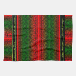 クリスマスレパーソナライズされたース キッチンタオル