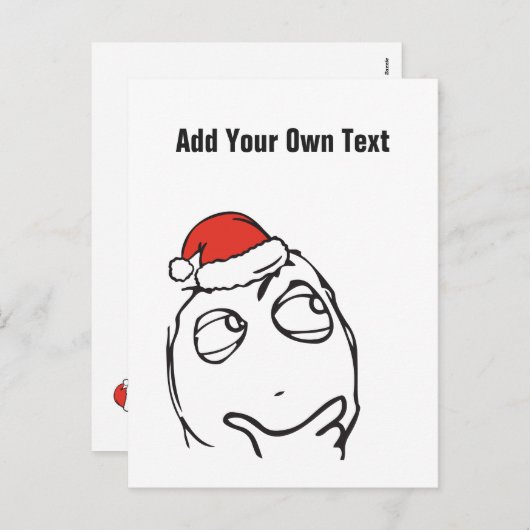 クリスマスレメイミームThinkinカスタム文字編集可能 シーズンポストカード (正面/裏面)