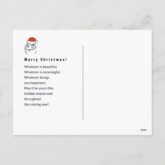 クリスマスレメイミームThinkinカスタム文字編集可能 シーズンポストカード (裏面)
