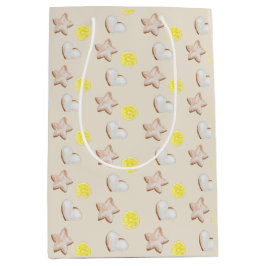 クリスマスレモンジンジャーパンの水色 ミディアムペーパーバッグ