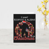 クリスマスレーのビッグフット&アンプエイリアンおもしろいが欲しい カード (黄色い花)