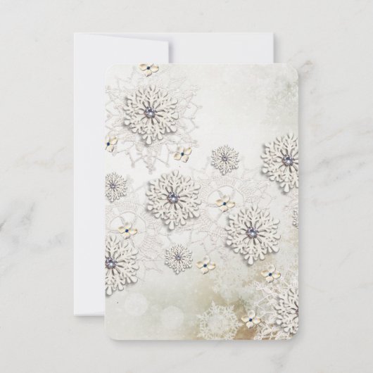 クリスマスレースの雪の結晶の日付を保存 セーブザデート (裏面)