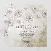 クリスマスレーススノーフレークブライダルシャワー 招待状 (正面/裏面)