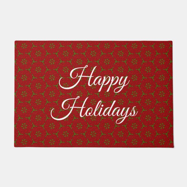 クリスマスレースパターン ドアマット (正面)