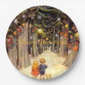 クリスマスレーンの子ども紙プレート ペーパープレート (正面)