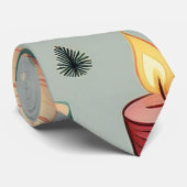 クリスマスロウソクの果実と木 ネクタイ (ロール)