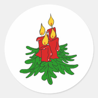 クリスマスロウソク ラウンドシール