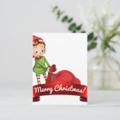 クリスマスロゴ(小妖精や小人) シーズンポストカード (スタンド正面)