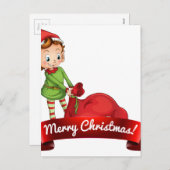 クリスマスロゴ(小妖精や小人) シーズンポストカード (正面/裏面)